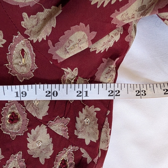 3 pc Maroon Salwar Suit With Printed Design - XL size - Picture 7 of 16